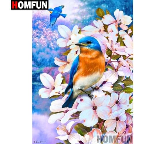 HOMFUN 5D DIY Diamond Painting Full Square/Round Drill "Bird flower" Embroidery Cross Stitch gift Home Decor Gift A07997