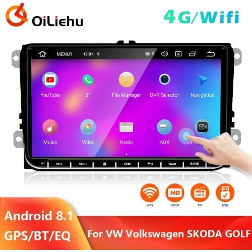 OiLiehu 2din 9" Car Radio Android GPS For VW SKODA Octavia GOLF 5 6 PASSAT B6 JETTA POLO SEAT Leon Altea Faceli 2 Din Car Stereo