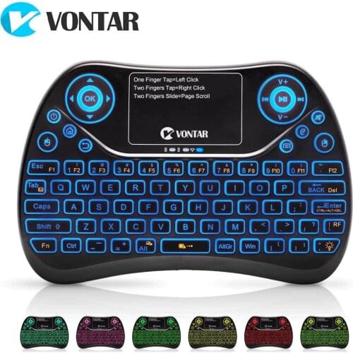 VONTAR TX2 Plus Air Fly Mouse English-Russian Wireless Mini Backlit Keyboard with Touchpad for Android TV BOX X96mini X96 HTPC