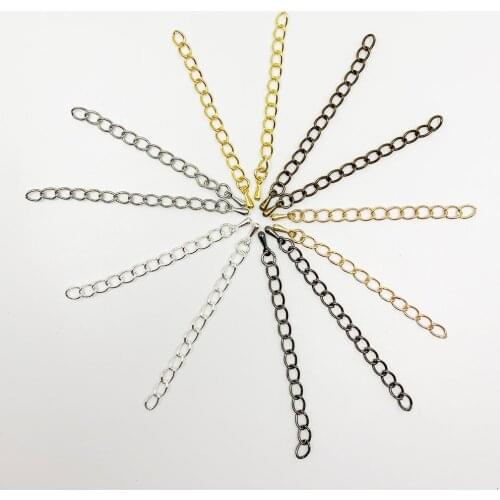 20pcs/lot 50mm 70mm Gold Copper Extender Tail Chain Lobster Clasps Connector For DIY Bracelet Necklace Jewelry Making Findings