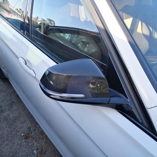 2pcs Carbon Fiber Style ABS Plastic Out Side Rearview Mirror Cover Trim for BMW 1 2 3 4 Series GT X1 2012-2018 Model Accessories