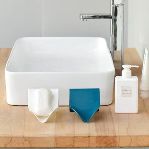 Leaf Shape Soap Holder Bathroom Supplies Soap Box Drain Wall Mounted Storage Plate Tray Shower Self Adhesive Dish Organizer Tray