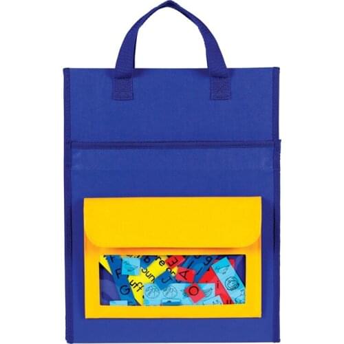 Kids Educational Toy Triangular netic Whiteboard Tabletop Pocket Chart for Alphabet Matching with Storage Pocket