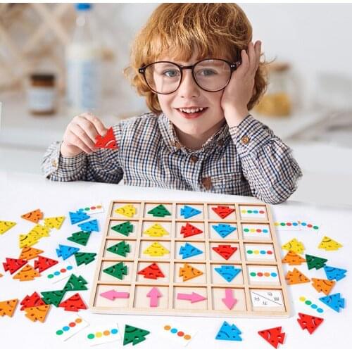 Baby Puzzle Sensory Board Toy Colorful Color Direction Arrow Matching Game Teaching Aids Montessori Educational Toddler Felt Toy