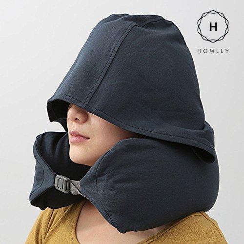 Homlly Travel Neck Pillow with Built-in Hoodie Cap