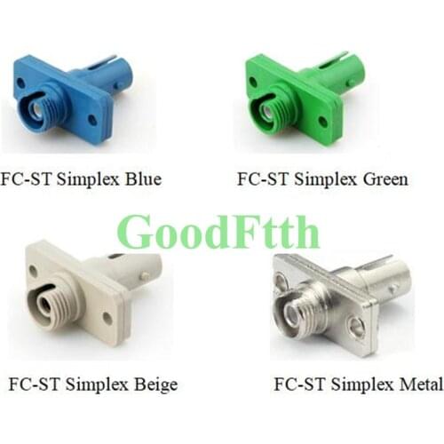 Hybrid Adapter Adaptor Coupler FC-ST ST-FC Simplex Plastic or Metal GoodFtth 100pcs/lot