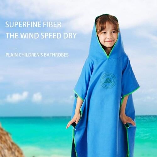 Childrens Bathrobe Microfiber Robe Hooded Cloak Beach Towel Pool Swim Shower Bathrobe for Boy Girl Kids Baby Accessories
