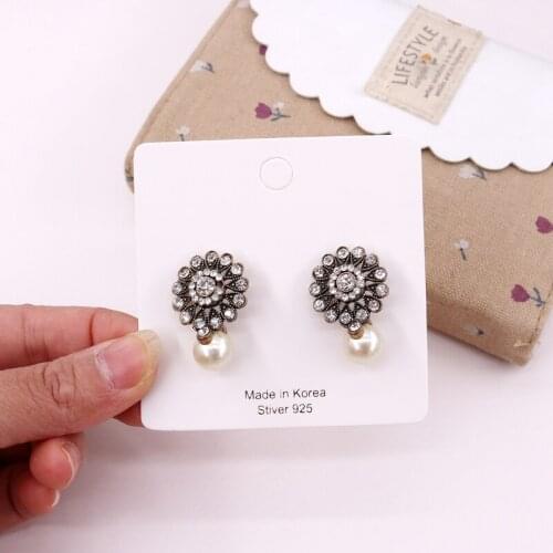 Concise Earring Packing Display Card 7*7cm White Paper Earing Jewelry Cardboard 100PCS Stud Ear Drop Accessory Card