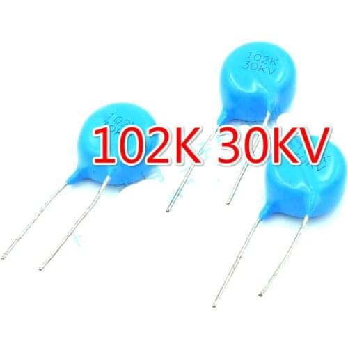 50PCS 102k 30kv 102 30KV 1000PF 102 102K 30000V High Voltage Ceramic Capacitor
