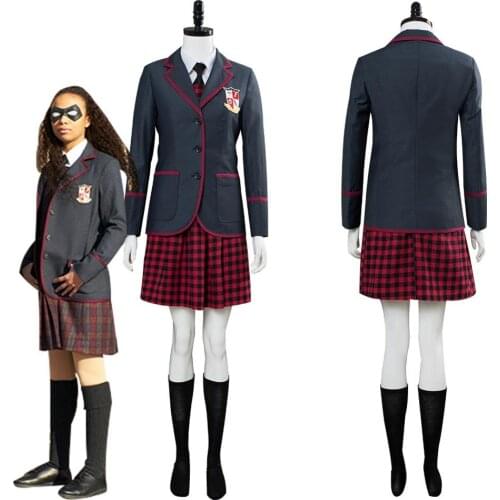 TV The Umbrella Academy Cosplay Costume School Uniform Dress Adult Women Girls Full Suits Halloween Carnival Costumes
