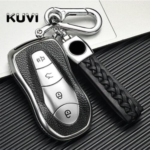 Leather Car Remote Key Case Cover For Geely New Emgrand GS X6 SUV EC7 Auto Key Protect Holder Shell Keychain Keyless Accessories