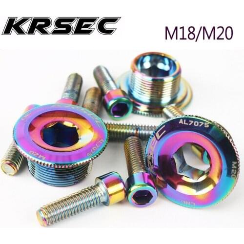 KRSEC Crank Cover Screw Cap M18/M20 MTB Crankset Crank Cover Aluminum BMX Road Bike Fitting Colorful