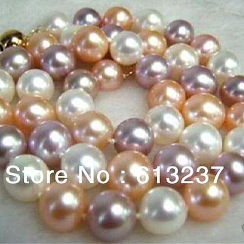 Fashion multicolor 10mm charms simulated-pearl shell round beads diy jewelry necklace for women gifts making 18inch YE0041