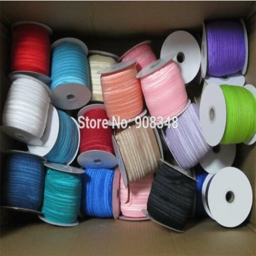 Part 2 Colors: 5/8" 15mm Stretchy Fold Over Elastic Ribbon FOE ribbon girl Wristband Hair Ties Headband Hairband F015