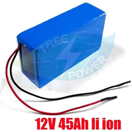 12v 45ah battery lithium li ion battery with BMS for lighting + charger