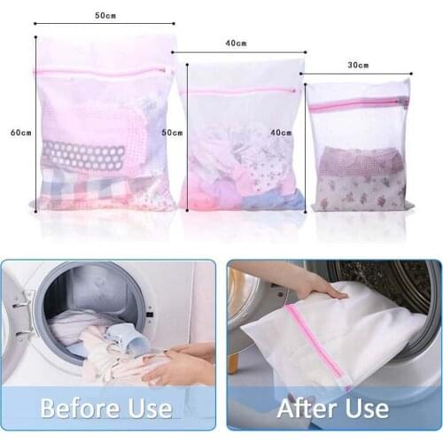 Laundry Bags Lingerie Washing Mesh Clothing Underwear Organizer Washing Bag Home Useful Mesh Net Bra Wash Zipper Laundry Bag