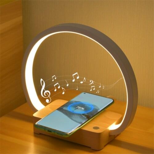 Multifunctional Table Lamp LED Mobile Phone Wireless Charging Bluetooth Audio Bedroom Creative Night Light Bedside Music Light