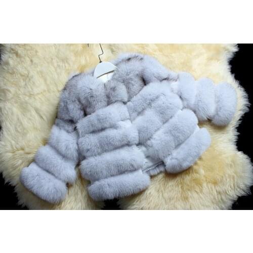 Genuine real natural fox fur coat womens fashion fox fur jacket overcoat Wholesale retail EMS Free Shipping