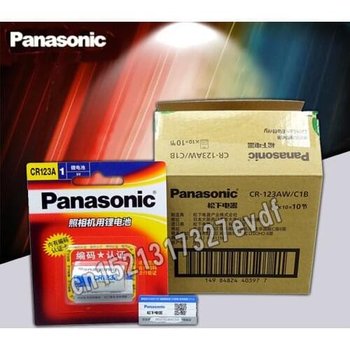 10pack/lot New Original Panasonic CR123A CR17345 3V Lithium Battery Camera Non-rechargeable Batteries Free Shipping