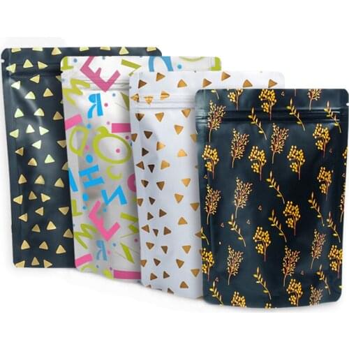 Wholesale 100pcs/lot Matte Aluminum Foil Ziplock Packaging Bag Heat Sealed Powder Tea Sugar Nuts Gift Zipper Package Pouches