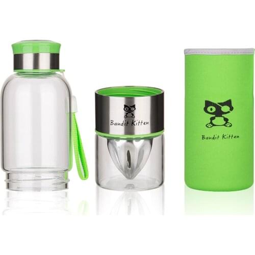 Ankoow 500ML/16.9 oz Capacity Portable Water Bottle Health Lemon Juice Bottle Fruit Infuser Drinkware Outdoor Sport Bike Travel