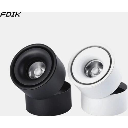 Surface Mounted Dimmable LED Ceiling Lights 7W10W15W COB LED Down light Foldable 360° Rotatable Background Track LED Spot lights