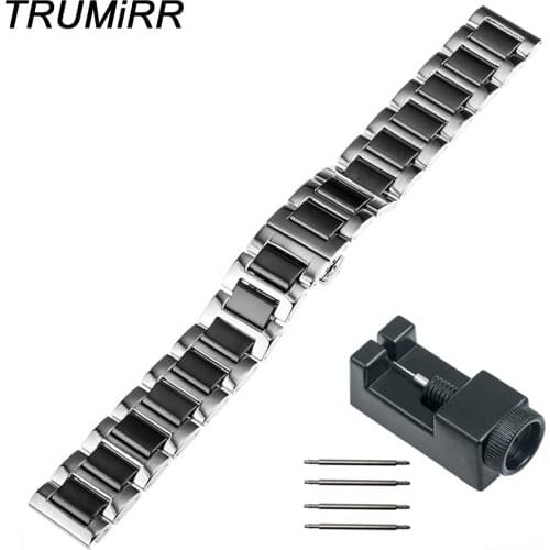 20mm 22mm Ceramic & Stainless Steel Watchband for IWC Men Women Watch Band Butterfly Buckle Strap Bracelet + New Link Remover