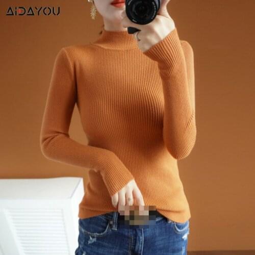 Ribben Turtleneck Sweater For Womens Autumn Winter Japan Korean Slim Pullover Jumper Knitted Top ouc424a