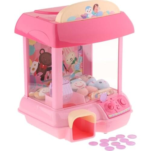 Pink Electronic Mini Candy Doll Grabber RC Arcade Claw Machine For Kids Children