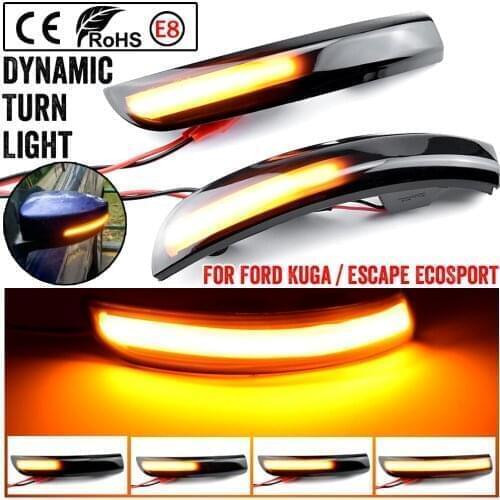 LED Dynamic Turn Signal Light Flowing Water Blinker Flashing Light For Ford Kuga Escape EcoSport 2013 2014 2015 2016 2017 2018