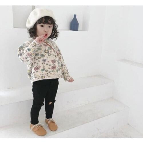 Girls Sweater Babys Coat Outwear 2021 Elegant Thicken Warm Winter Autumn Knitting Casual Pullover Top Cotton Childrens Clothin