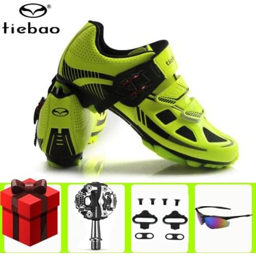 Tiebao Sapatilha Ciclismo Mtb Cycling Shoes Add SPD Pedal Set Men Sneakers Self-locking Breathable Bicycle Mtb Racing Bike Shoes