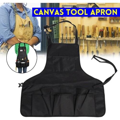 Waxed Canvas Tool Apron Double Oxford Utility Adjustable Work Waist Bag