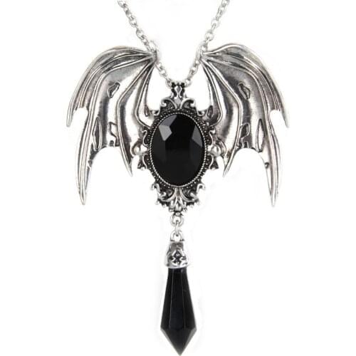 Bat Necklace Women Gothic Jewelry Bat Wings Crystal Pendant Necklace Hot Sale Gifts Women Necklace Accessories