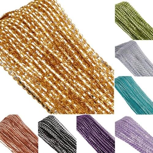 1*2m Home Line Curtain Partition Door Tassel Curtain Hanging Rod Type Silver Line Curtain Kitchen Divider Curtain Decor Supplies