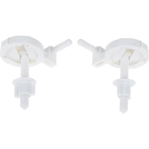 1set/2Pcs DIY Plastic Toilet Seat Screws Fixings Fit Toilet Seats Hinges Repair Tools Size: 4.6X6.5CM/4X7CM