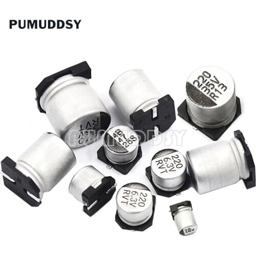 10pcs SMD Electrolytic Capacitor Aluminum 6.3V 10V 16V 25V 35V 50V 1UF 2.2UF 4.7UF 10UF 47UF 100UF 220UF 330UF 470UF 680UF