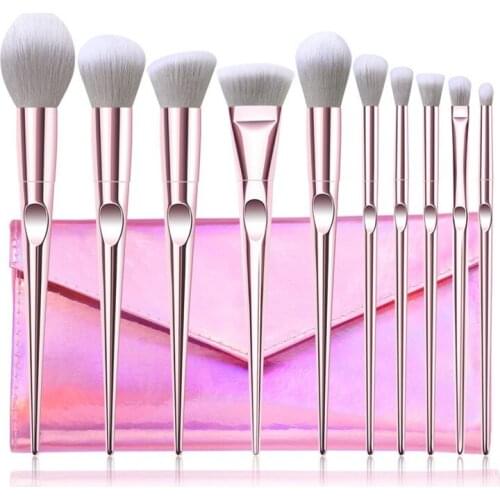 New 10Pcs Eye Makeup Brushes Set Eye Shadow Eyebrow Sculpting Power Brushes Facial Makeup Cosmetic Brush Tools