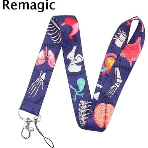 20pcs human organ Neck Strap Lanyards ID badge card holder keychain Mobile Phone Strap Gift Ribbon webbing necklace