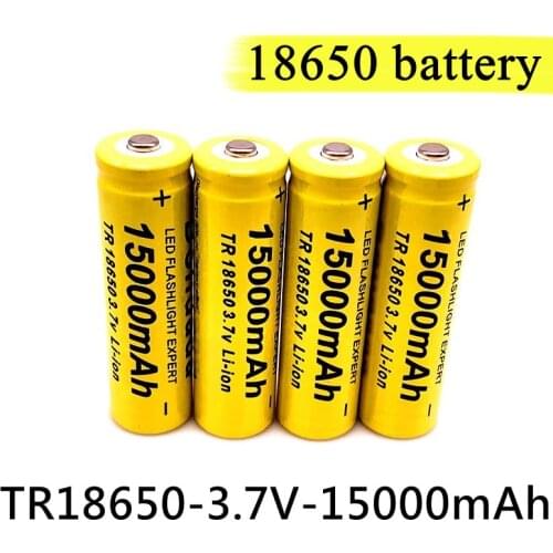 2021 new 18650 lithium ion battery 15000mah rechargeable battery 3.7V for LED flashlight or electronic equipment battery