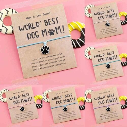 Dog Paws Best Friends Bracelet Worlds Best Dog Mum Bracelet Gift for Dog Lover Friendship Bracelet Mothers Day Gift