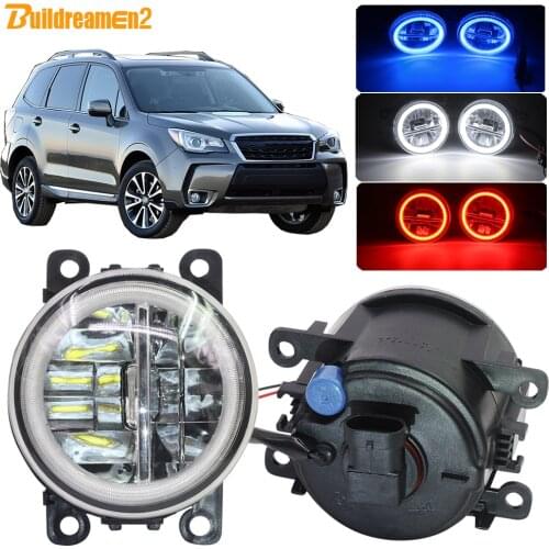 Buildreamen2 Car LED Lamp 4000LM Fog Light Angel Eye DRL Daytime Running Light 12V For Subaru Forester 2013 2014 2015 2016 2017