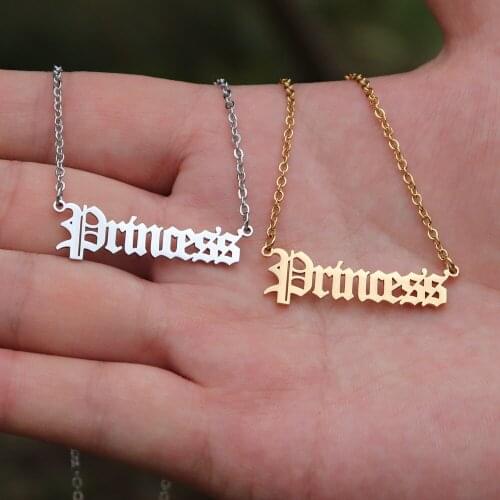 Gold Ketting Princess Letter Necklace For Babygirl Gothic Jewelry Gift Angel Number Pendant Necklace 444 111 333 555 999 888 222