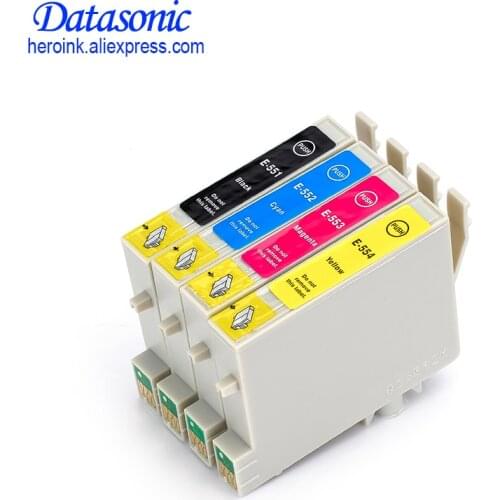 4 Color T0551 T0552 T0553 T0554 Ink cartridge T551 For Epson Stylus Photo Inkjet Cartridges RX420 RX425 RX520 R240 R245 Printer