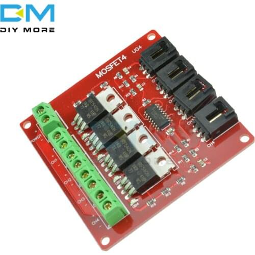 Four Channel 4 Route MOSFET Button IRF540 V4.0+ MOSFET Switch Module For Arduino Used to Control DC Circuit 4 Channel DIY Kit