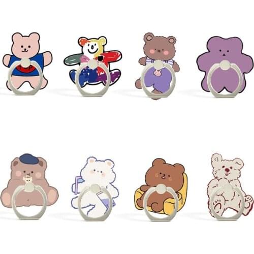 Mobile Phone Stand Holder Finger Ring Smartphone Cartoon Bear Cell Phone Holder Stand For Iphone Xiaomi Huawei All Phone