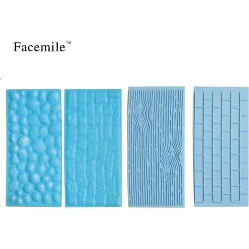 Facemile 4Pcs/set Fondant Impression Mat Sugarcraft Decorating Tool Gumpaste Embosser Fondant Decoration Gift ZH014