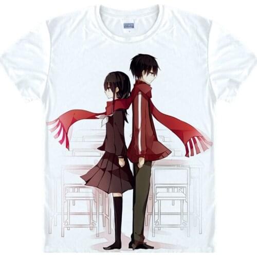 Anime Mekaku City Actors Kagero Project KIDO, KANO, Ene Cool T-Shirt Summer Tee Short Sleeve Tops Unisex Cosplay S-XXL