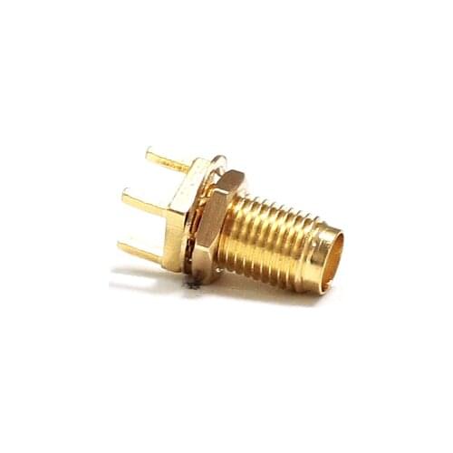 Lots of 10pcs SMA Female Jack with Nut RF Coax Connector PCB Mount Straight type Goldplated 50 Ohm Wholesale Fast Shipping