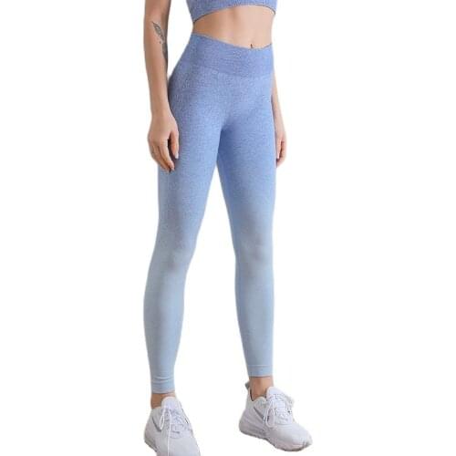 Gradient Woman Pants Seamless Leggings Women Fitness Yoga Pants Gym Sport Tights High Waist Running Trousers Yoga Leggings